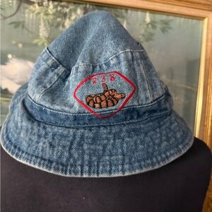 Kids Denim Bucket Hat with Embroidered Design
